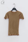 BASERANGE Textured T-Shirt Portugal BAS-TTVN-RB-AU24-FCZ Emerald Brown (Orange)